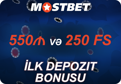 Casino oyunları üçün Mostbet xoş gəlmisiniz bonusu - 550₼ və 250 FS əldə edin